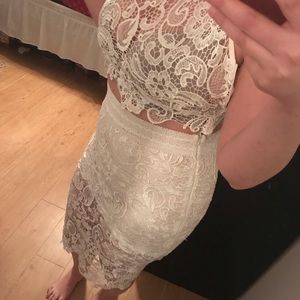 Lace skirt with matching crop top